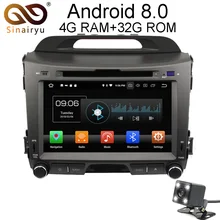 Sinairyu Android 8.0 8 Core 4G RAM Car DVD GPS For Kia Sportage 2010 2011 2012 WIFI Autoradio Multimedia Stereo