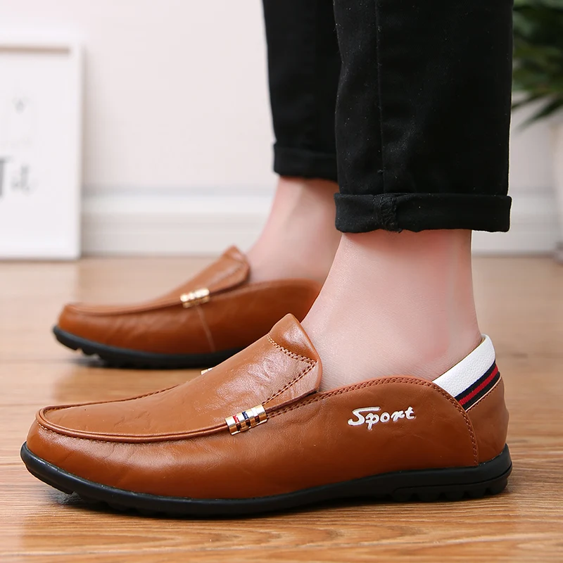 Для мужчин повседневные лофферы, туфли обувь на плоской подошве из натуральной кожи, без шнуровки, из плотной ткани удобные дизайнерские шлёпанцы для женщин обувь для прогулок; обувь для вождения; свет Размер 47