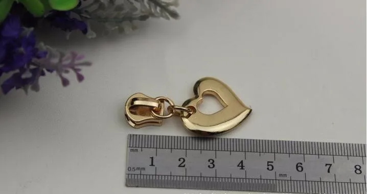 30 шт./лот) Золотой металлический тип любовь кулон молния 5# diy молния голова