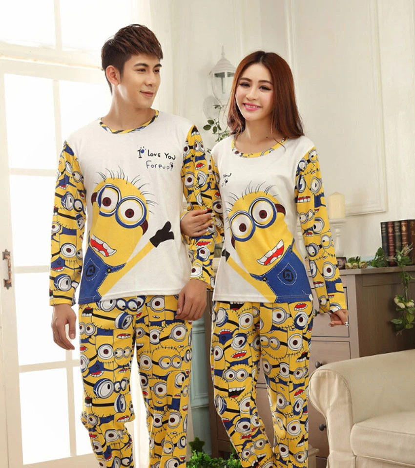 Despicable Me Minion Minions Pijamas Adult Pyjamas Women Pajamas Set