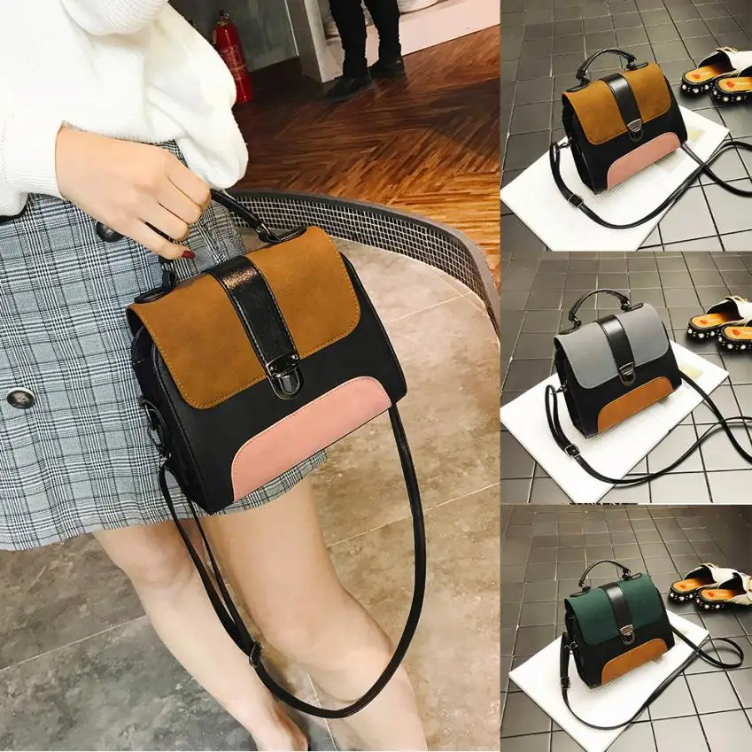 2018 женская брендовая ручная сумка женские сумки мессенджеры Лоскутные кожаные с