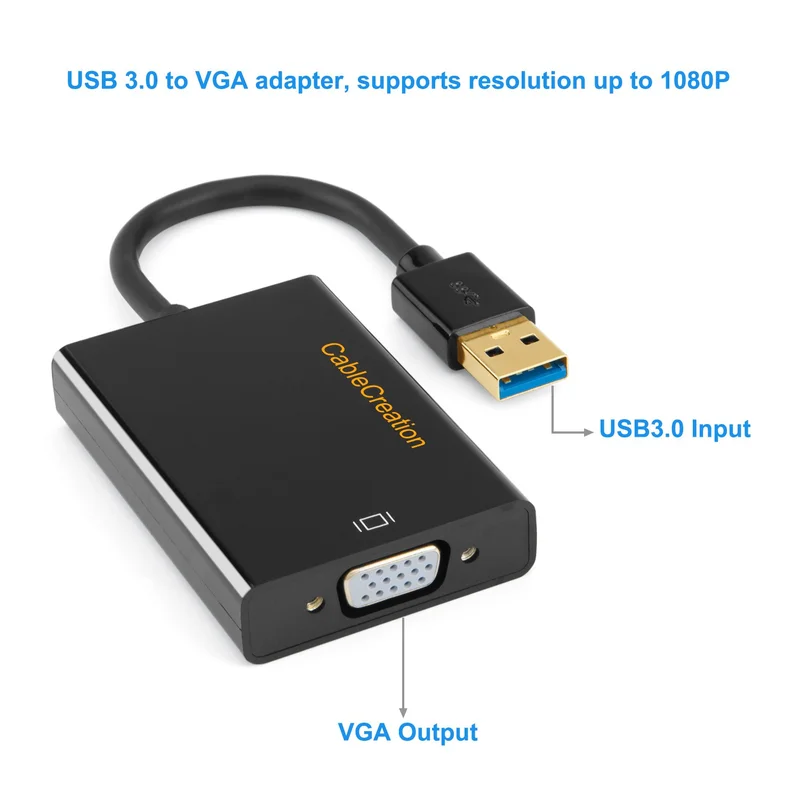 USB-VGA(набор микросхем display Link) SuperSpeed USB 3,0-VGA внешняя видеокарта для Windows Mac более совместимое разрешение