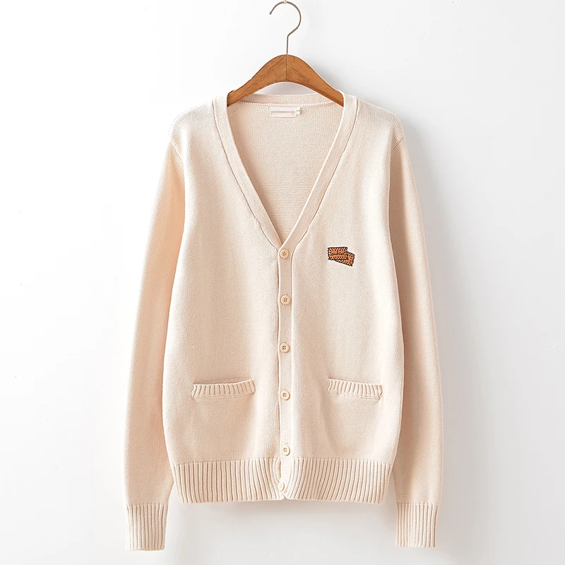 Moe/милый вязаный хлопковый свитер с вышивкой из мультфильма для девочек 9 цветов