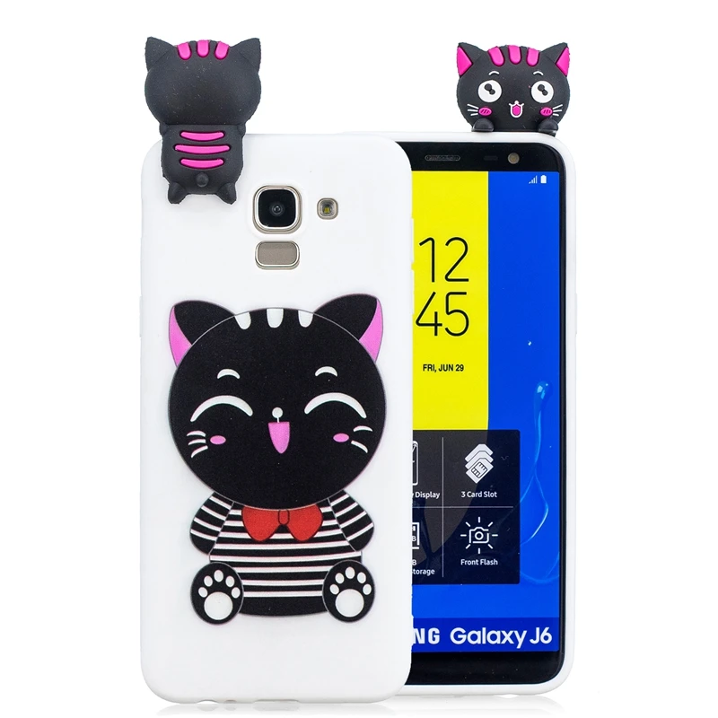5 Чехол для samsung Galaxy J6 чехол etui samsung J4 3D панда Единорог силиконовый чехол для Funda samsung J6 J7 чехол - Цвет: 5