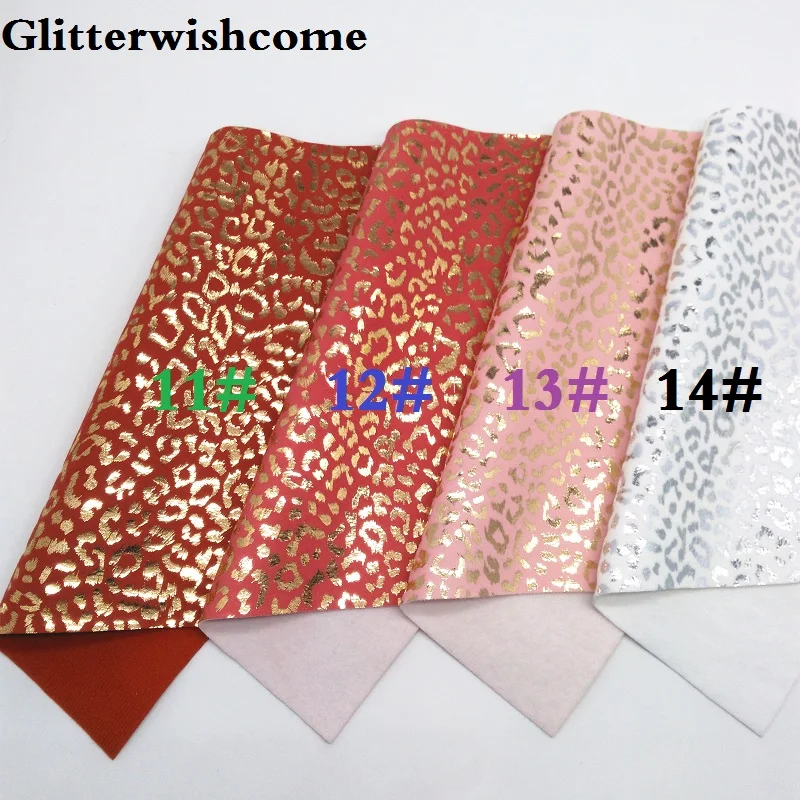 Glitterwishcome 21X29 см A4 Размер Vinil Para Lazos, листы из искусственной кожи, леопардовая искусственная кожа ткань для бантов, GM147A