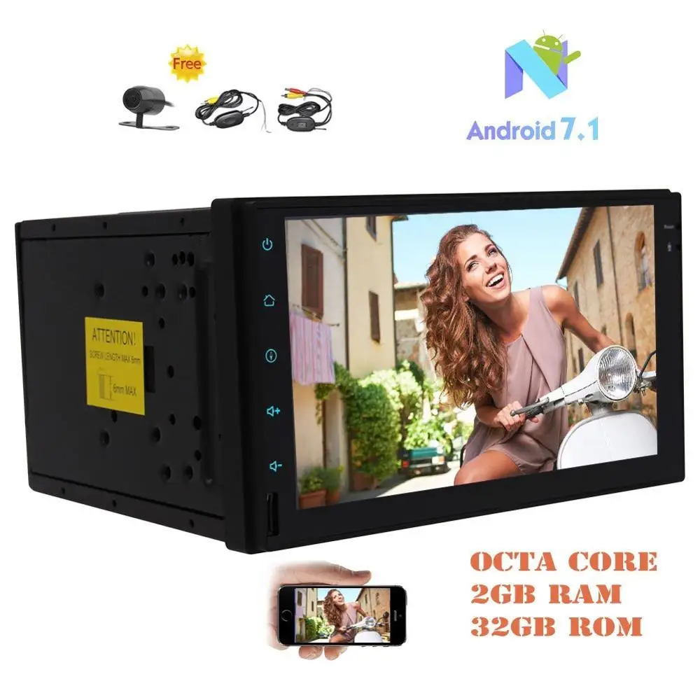 Eincar Android 7 1 автомобильный стерео 2 Din &quotемкостный сенсорный экран GPS FM радио