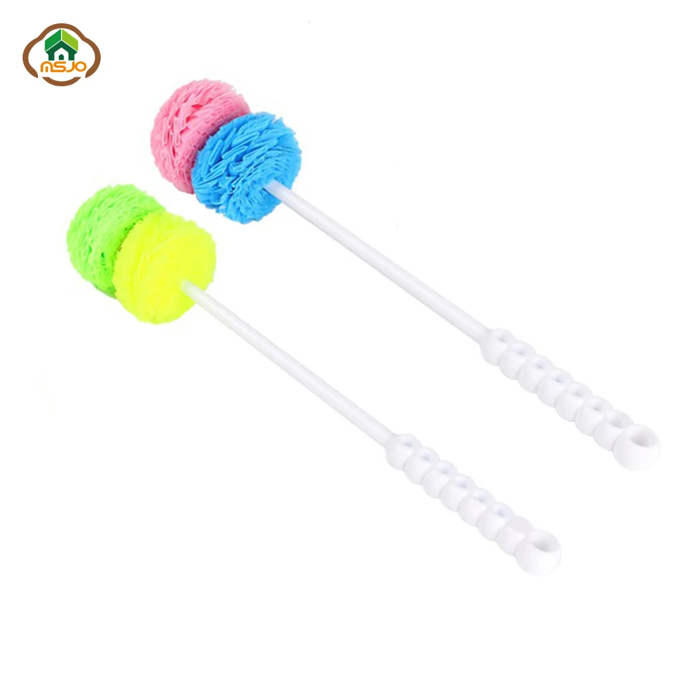 MSJO щетка для чистки стекла с длинной ручкой бутылочка скруббера чайник воды