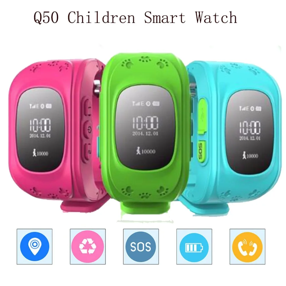 Q50 Smart Watch Children Kid Wristwatch Q50 GSM GPS GPRS Locator Tracker Anti Lost Smartwatch for