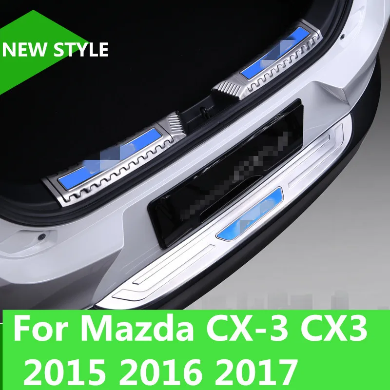 

Stainless Steel back rear trunk Sill Scuff Plate Protection peda Car accessories For Mazda CX-3 CX3 2015 2016 2017
