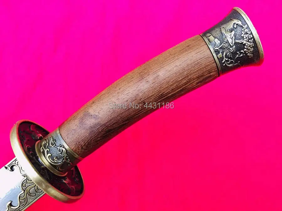 Китайский люнцюанский ручной работы KungFu Broadsword Dao Sword Sabre Qing Dynasty Phoenix боевой нож острый дамасский складное стальное лезвие