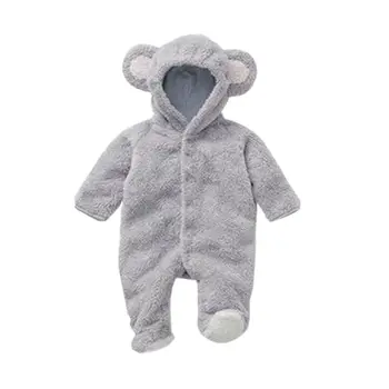 

Autumn Winter Newborn Rompers baby coral fleece Hoodies Jumpsuit baby girls boys romper newborn toddle baby clothing