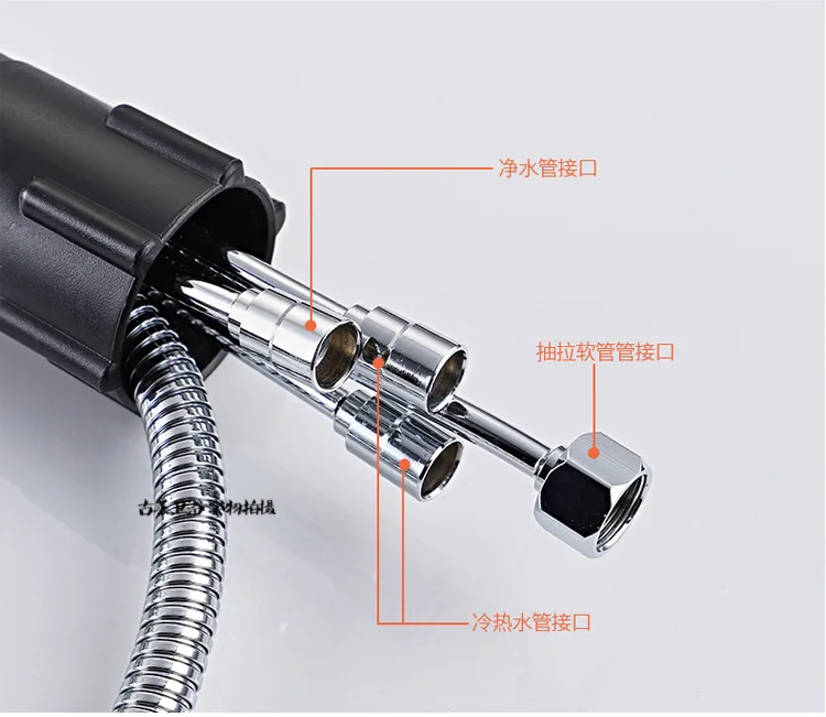 NEW kitchen faucet pulling type three-in-one cold and hot water purified water direct drinking sink faucet white wire drawing