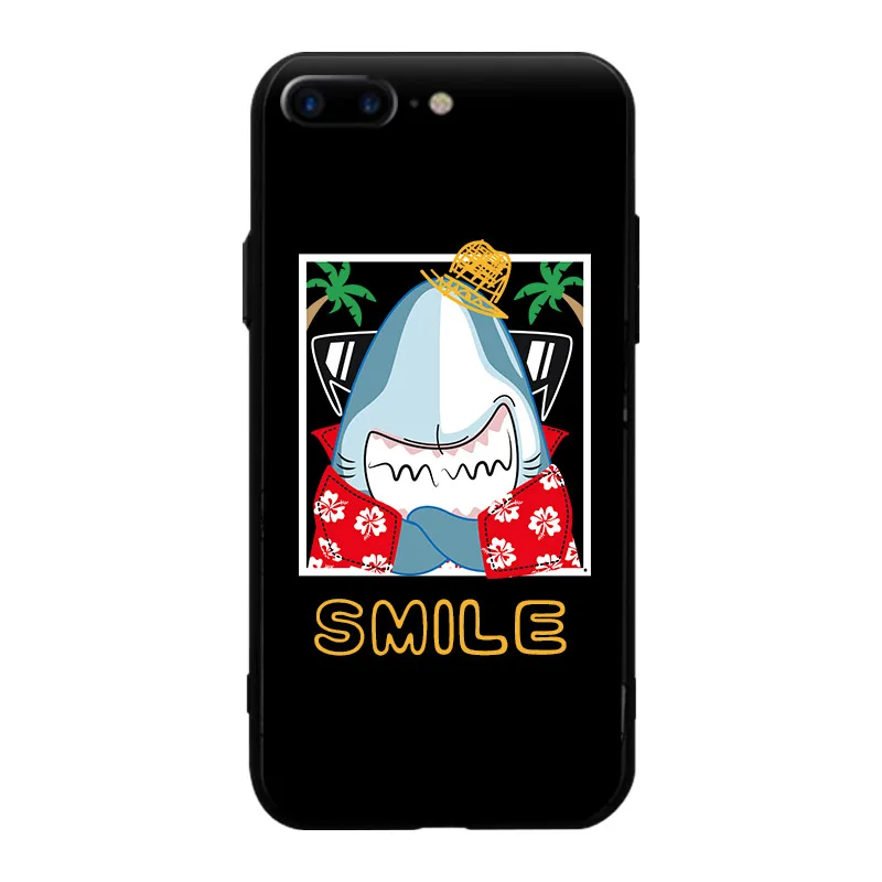 Чехол для iphone 8 Plus черный 3D рельефный чехол силиконовый мультяшный ТПУ