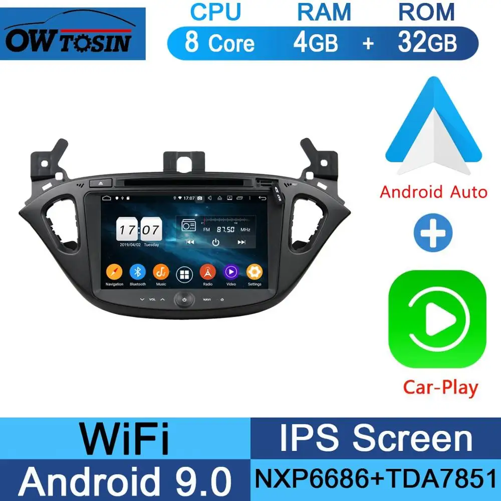 " ips Octa 8 Core 4 Гб ОЗУ+ 64 Гб ПЗУ Android 9,0 автомобильный dvd-радио GPS для Opel CORSA DSP CarPlay Parrot BT стерео Adas - Цвет: 32G CarPlay Android