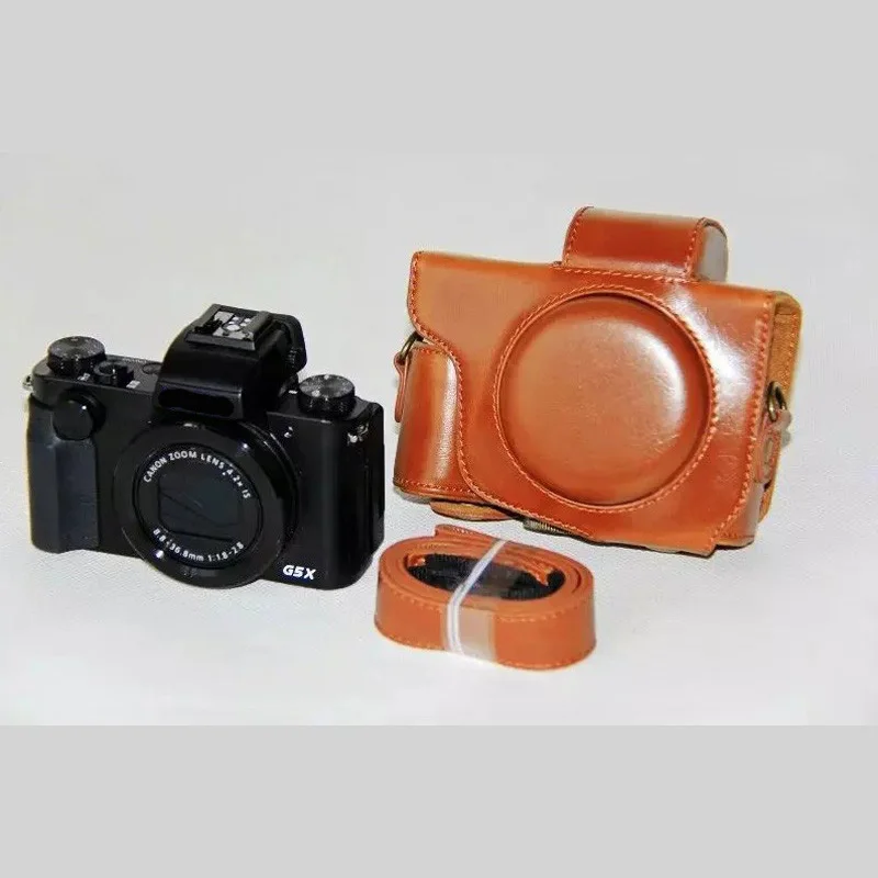 Сумка для фотоаппарата Искусственная кожа чехол для Canon PowerShot G5 x g5x защитный чехол с плечевым ремнем