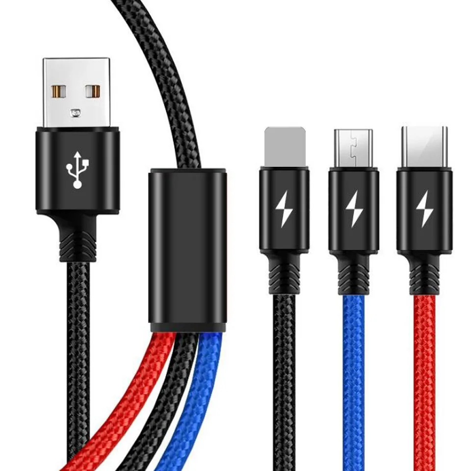 Мульти Micro usb type C кабель для huawei Xiaomi Redmi несколько USBC MicroUSB Android зарядный кабель универсальное телефонное зарядное устройство линия - Цвет: 3 IN 1 Cable