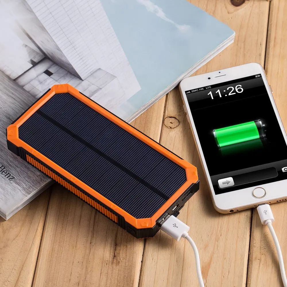 Мощность зеленый 15000mAh Солнечное Bank внешняя Батарея Зарядное устройство пакет на