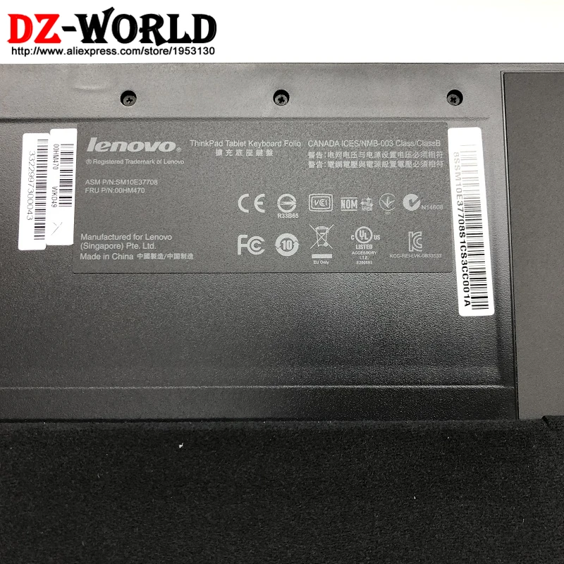 Кожаный Фолио буклет стенд Папка чехол с США клавиатура для ThinkPad Tablet 1838 1839 00HM470 SM10E37708 черный