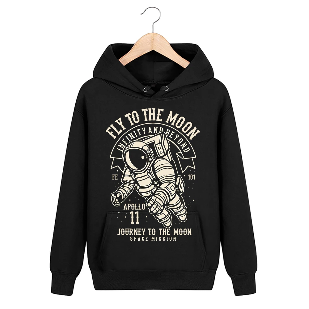 Bloodhoof Fly To The Moon печать черный хлопок для мужчин Хип Хоп унисекс Топы пуловер кашемировая Толстовка Азиатский размер