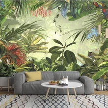 Beibehang пользовательские обои Европейский ретро ручная роспись тропический лес подорожника Тигр попугай стены ТВ живопись фон 3d обои