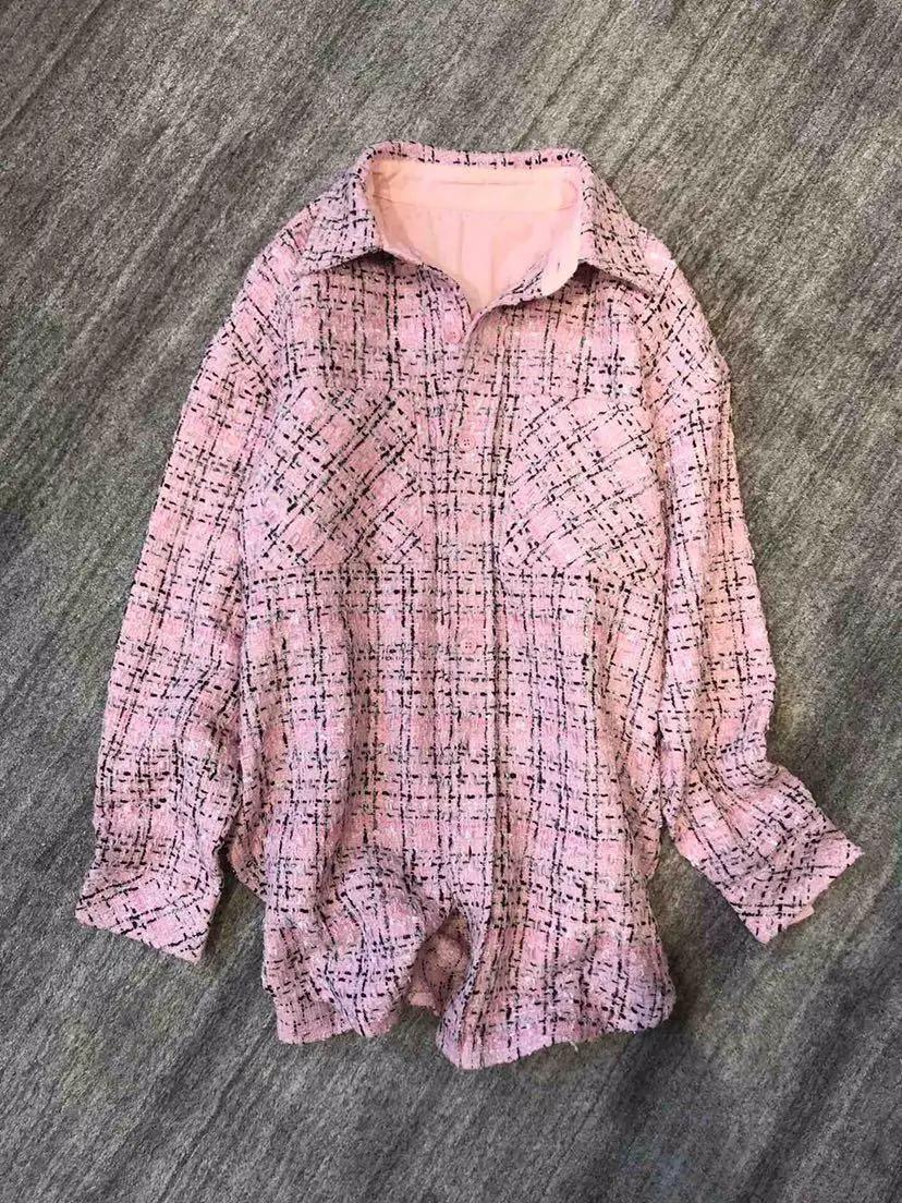 new ladies high quality fashion long sleeve lapel woven jacket 0708