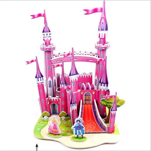 Puzzles 9 3D DIY головоломки детские игрушки малыш раннего обучения ЗАМОК строительство шаблон подарок для детей развивающая игрушка головоломки дома - Цвет: Puzzles 9