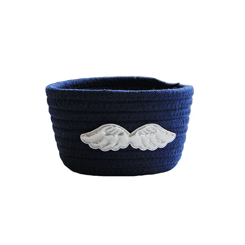 Dark Blue Круглые хлопковые корзины для хранения, тканевые корзины для одежды, детские игрушки, корзина для живота, гаджеты, аксессуары и принадлежности для дома, товары - Цвет: Dark Blue