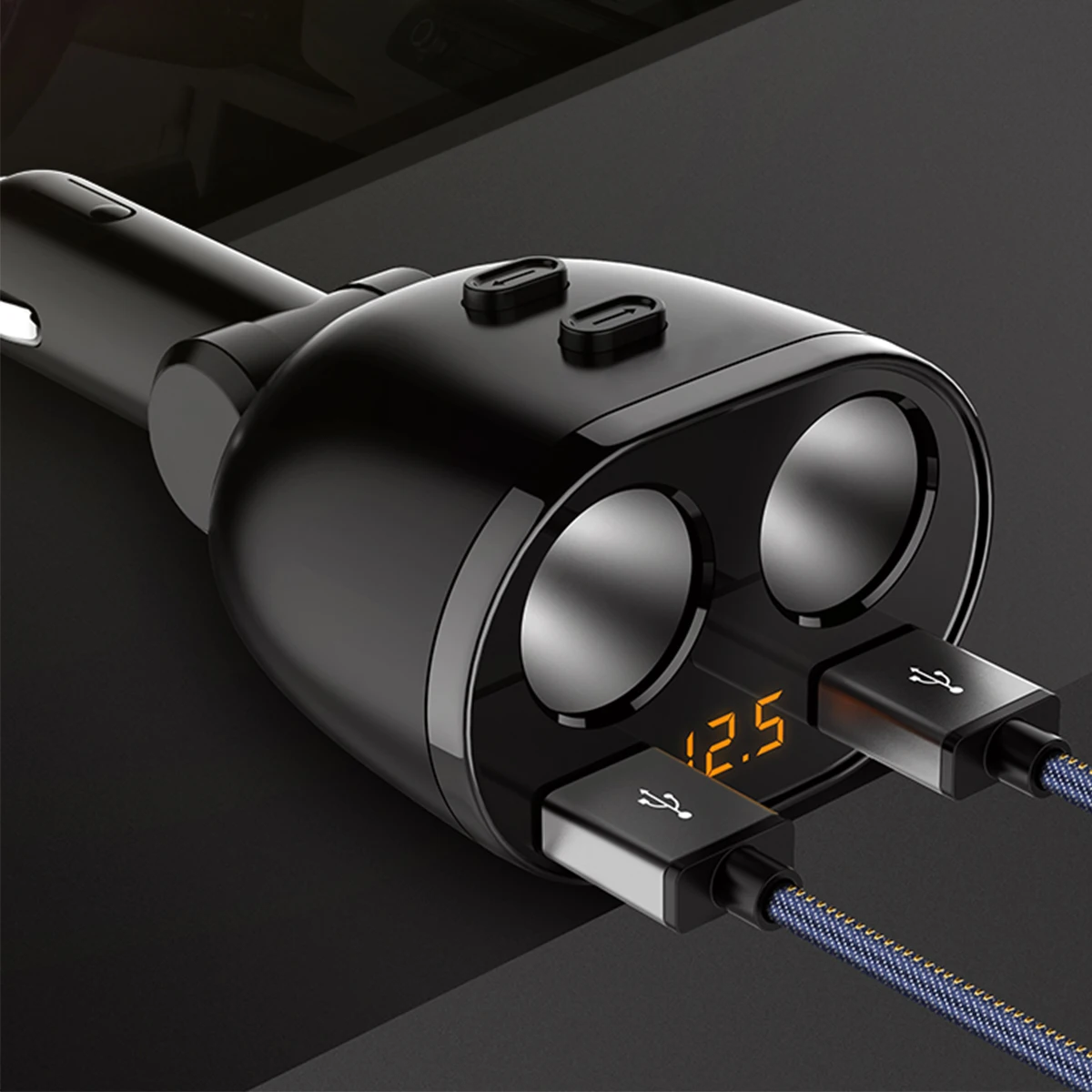 80W Auto Car 5V 3.6A 2 USB Charger Dual Cigarette Lighter Splitter Converter Socket A20