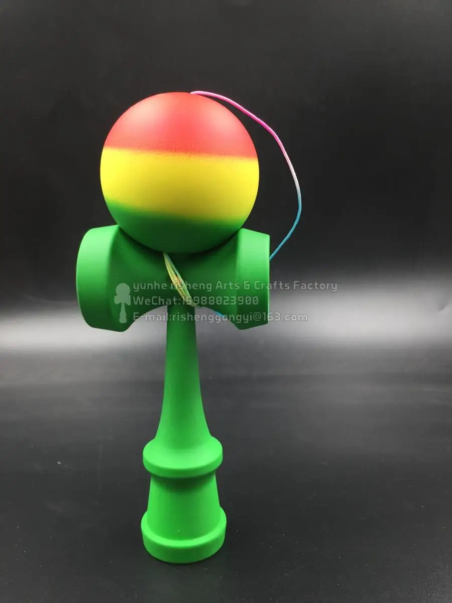 Kendama 20 шт раста три цвета резиновый шар с полной цветной каучук ручкой