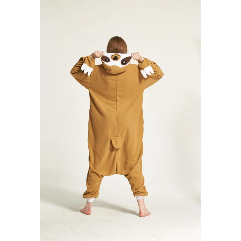 Для взрослых кигуруми Onesie аниме женский костюм Ленивец Хэллоуин косплей мультфильм животных пижамы зима теплая Пижама с капюшоном