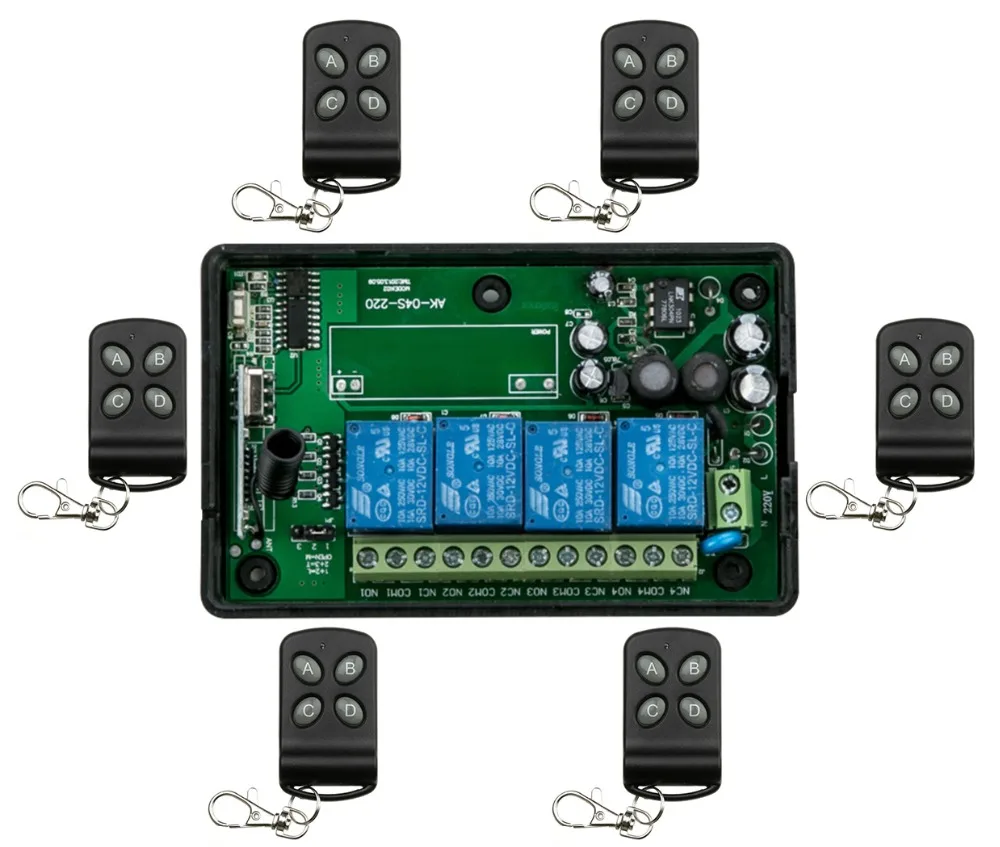 AC85v ~ 250 V 110 V 220 V 230 V 4CH Беспроводной дистанционного Управление реле Выход радио радиоволновой приемопередатчик