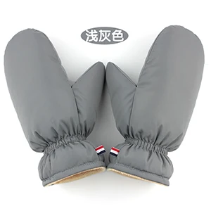 grey gloves Женские мужские зимние теплые Пуховые перчатки размера плюс черные красные одноцветные флисовые перчатки ветрозащитные непромокаемые перчатки - Цвет: grey gloves