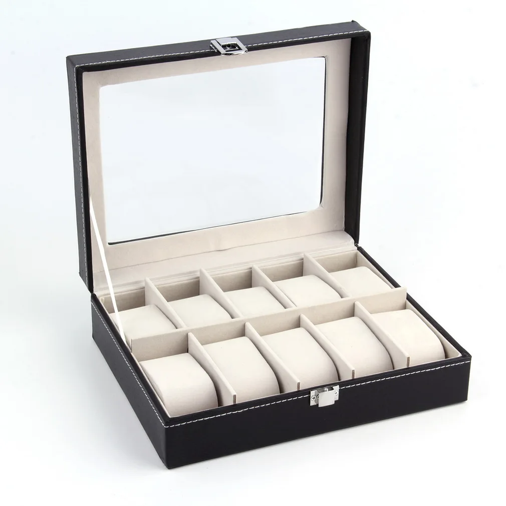 ПУ кожа 10 слотов коробка для часов организатор хранения украшений держатель, органайзер Профессиональный Reloj Box Case 2017 новое поступление