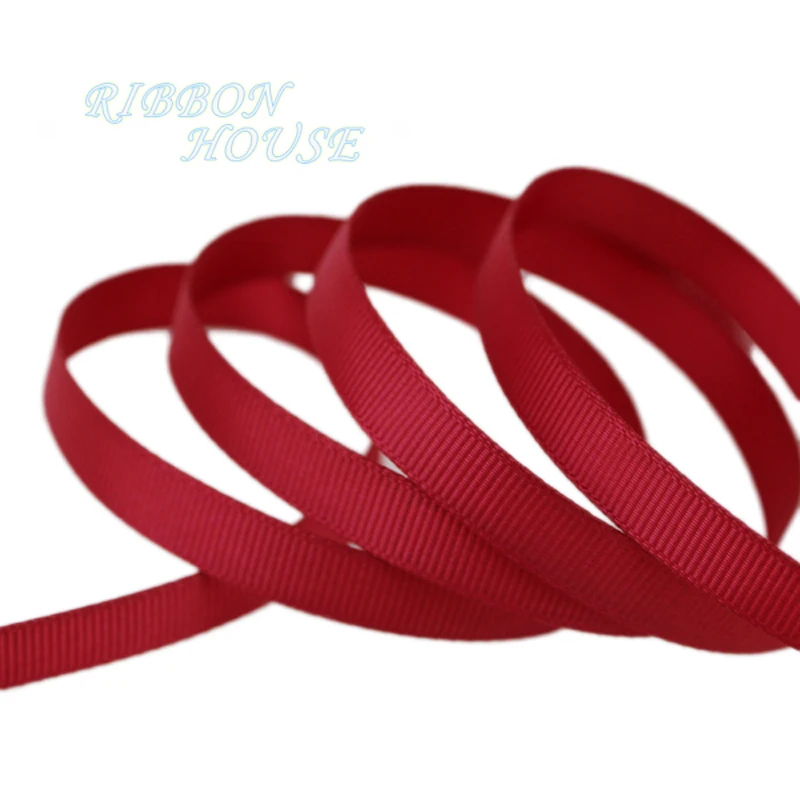 

(10 meters/roll) 3/8" 10mm Wine Red Grosgrain Ribbon Wholesale gift wrap decoration ribbons