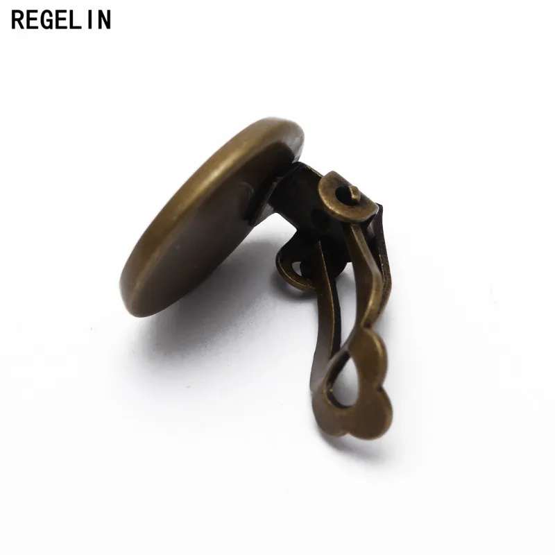 Круглые зажимы для ушей REGELIN основа сережек с кабошоном 20 шт./лот подходит