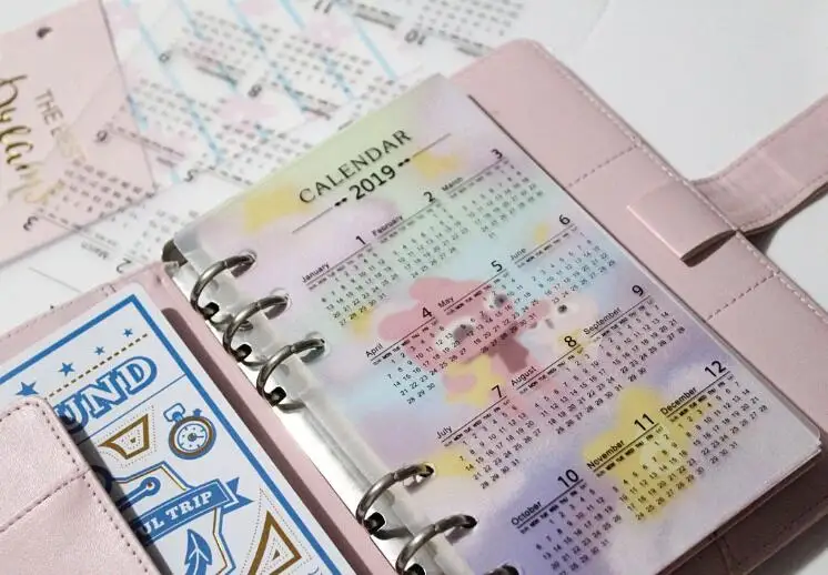 A5 A6 ПВХ PP прозрачный календари для 6 отверстий с отрывными листами на спирали записная книжка планировщик повестки дня Filofax