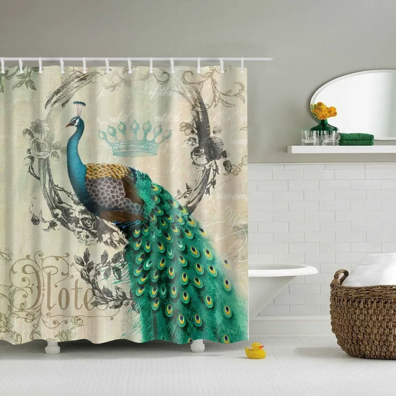 2018 180*180CM Polyester Cartoon Shower Curtain Waterproof ...