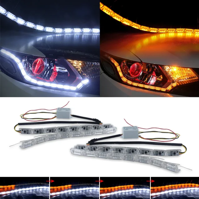 2x Car Flow LED Daytime Running Light DRL Turn Signal For Honda Civic
