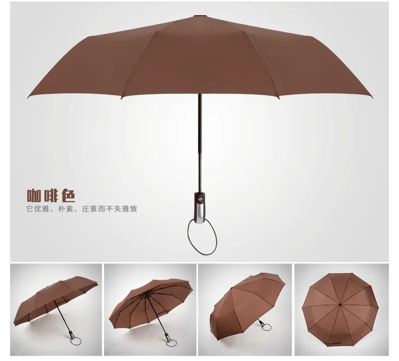 Мужские деловые автоматические зонты, женский ветрозащитный тройной складной зонт от дождя, автоматический большой зонт для мужчин RG020