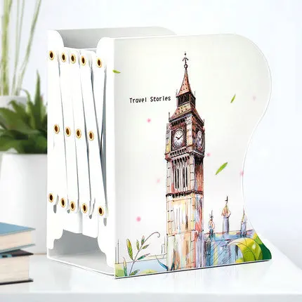 Large Size Милый мультяшный декоративный держатель для книг, металлический Регулируемый держатель для книг, устойчивая Подставка для книг, офисный стол, органайзер, полка - Цвет: Large Size