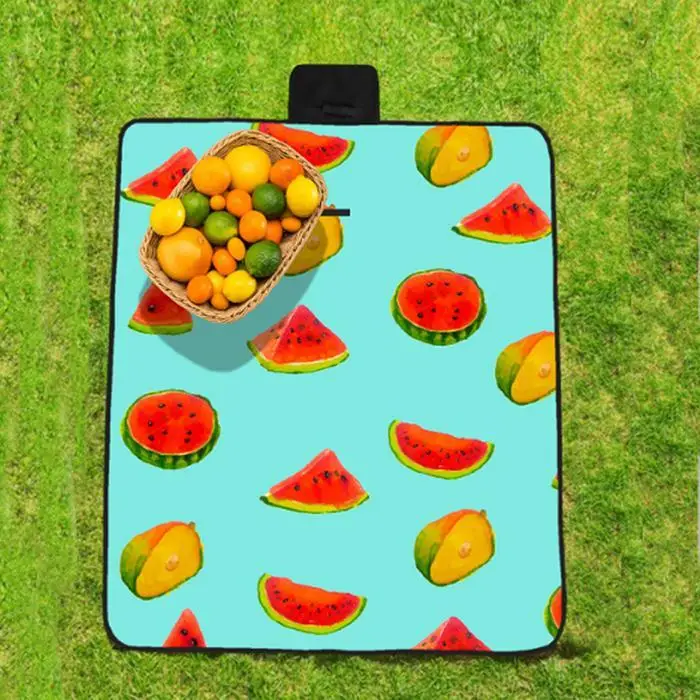 Printing Full Polyester camping mat Picnic Oxford colorful Waterproof Beach Portable Picnic Mat Handle Design 3D Digital