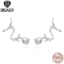Серьги-гвоздики в виде розы, висаер, 925 пробы, серебра, Цветущая Роза, для женщин, винтажные серебряные серьги, ювелирное изделие EFE238