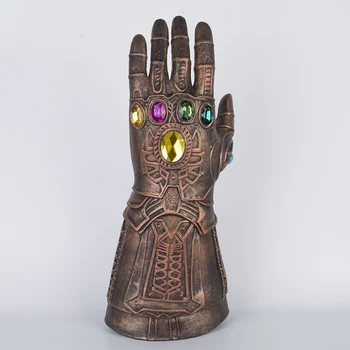 

Takerlama 2018 Movie Avengers 3 Infinity War Thanos Cosplay Gloves Hands Gauntlet Superhero Latex Party Halloween Props-Bronze