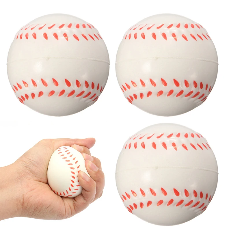 1Pc Baseball Shaped Baby Toy Hand Wrist Exercise Stress Relief Squeeze Soft Foam Ball Toy