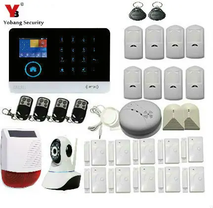 

YoBang Security IOS Android APP Controls WCDMA/CDMA 3G WIFI Alert System Wireless HD IP Camera Monitors Outdoor Solar Sirens.