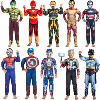 

Black Panther Spiderman Batman Thor Ironman Captain America Hulk Wonder woman Cosplay Masks Cloth halloween costume for kids