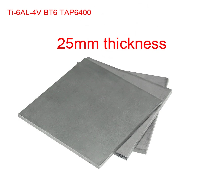 

25mm 100x100mm Grade 5 gr5 titanium Ti-6AL-4V plate titanium alloy sheet BT6 TAP6400 Special for ultrasonic medical treatment