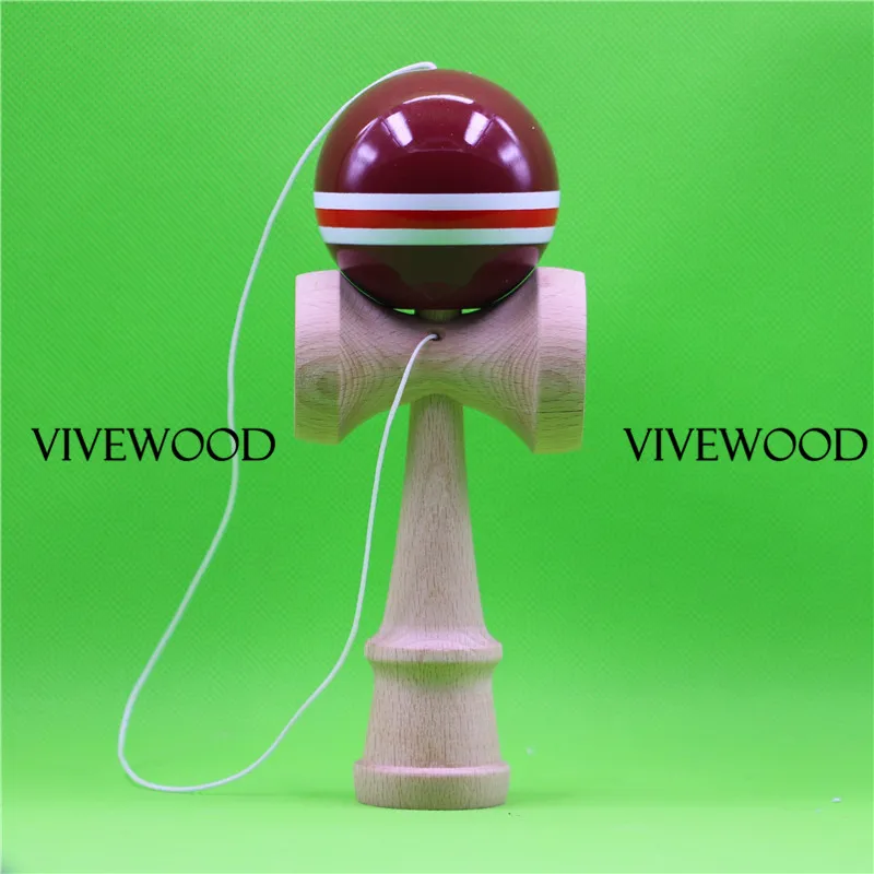Липкая Kendama с полосатым дизайном, 22 мм коническая Тама, бук V2 Кен, липкое покрытие бук kendama, Кен 2,0