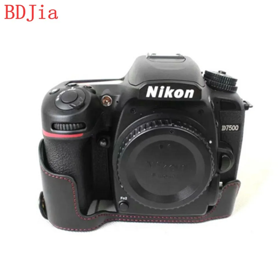 Сумка для камеры чехол Nikon D7500 искусственная кожа наполовину корпус с отверстием