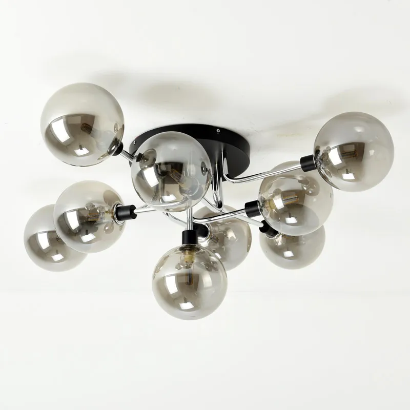 

LED Ceiling Lamp Modern Glass Ball Ceiling Light for Living Room Kitchen Bedroom Home Lighting Lustre Black Chrome Copper